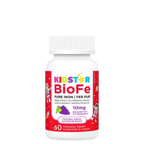 KidStar Nutrients BioFe Pure Iron Grape, 60 chewable tablets