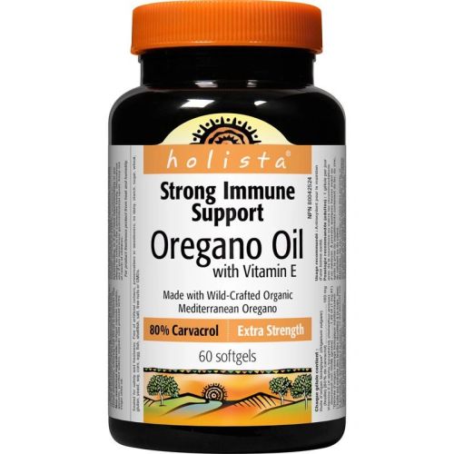 Holista Oregano Oil with Vitamin E Extra Strength 80% Carvacrol, 60 Capsules