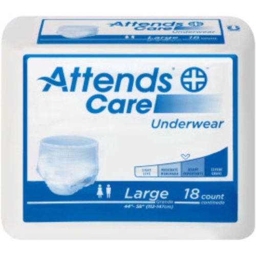 Attends Care Underwear, Large - Waist Size 44" - 58" - 4 bags of 25