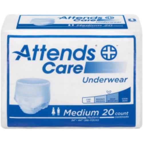 Attends Care Underwear, MEDIUM - Waist Size 34" - 44" - bag of 25