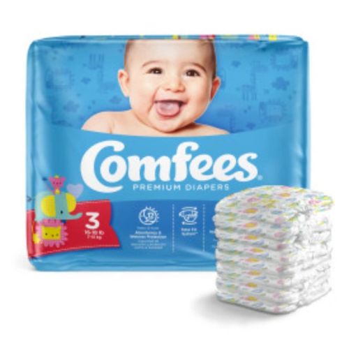 Attends Comfees Baby Diapers - Size 3 - 4 bags of 36