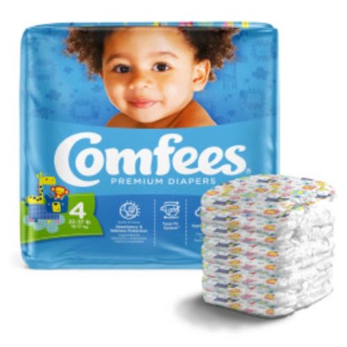 Attends Comfees Baby Diapers - Size 4 - 4 bags of 31