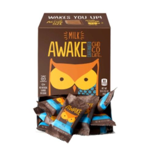 Awake Chocolate Milk Chocolate Singles, Case of 50 x 15g