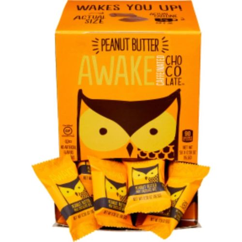 Awake Chocolate Peanut Butter Chocolate Singles, Case of 50 x 16.5g