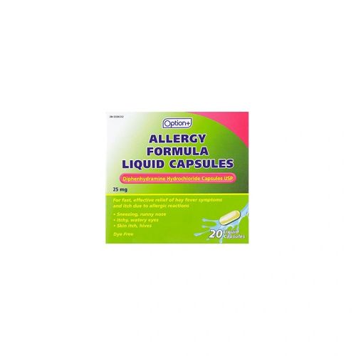 Option+ Allergy Formula Liquid Capsule 25mg, 20 Capsules