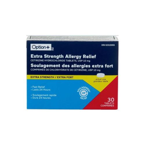 Option+ Allergy Tablets Cetirizine Tablets 10mg, 30 Tablets