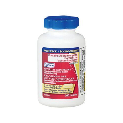 Option+ Acetaminophen Arthritis Pain Relief Caplet 650mg, 170 Caplets