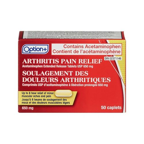 Option+ Acetaminophen Arthritis 650mg, 50 Caplets