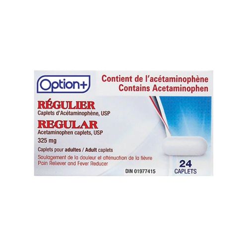 Option+ Acetaminophen Caplets 325mg, 24 Caplets