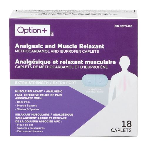 Option+ Analgesic & Muscle Relaxant Caplets 400mg, 18 Caplets