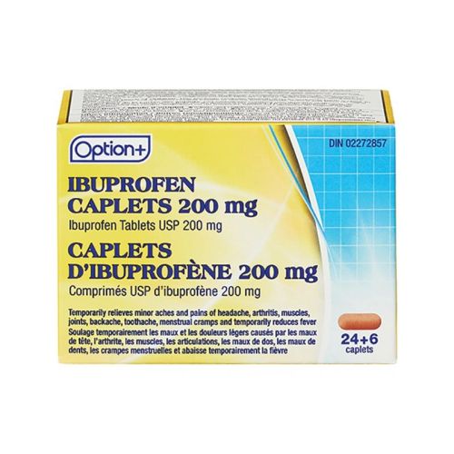 Option+ Ibuprofen 200mg, 50+10 Caplets