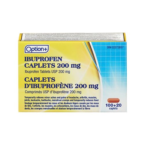 Option+ Ibuprofen 200mg, 120 Caplets
