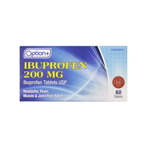 Option+ Ibuprofen 200mg, 60 Tablets