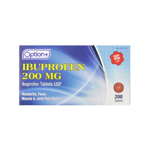 Option+ Ibuprofen 200mg, 200 Tablets