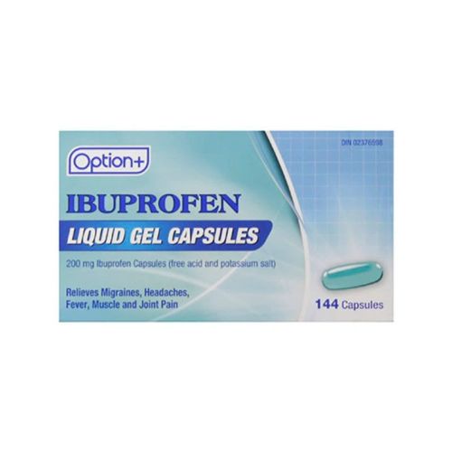 Option+ Ibuprofen Liquid Gel 200mg, 144 Capsules