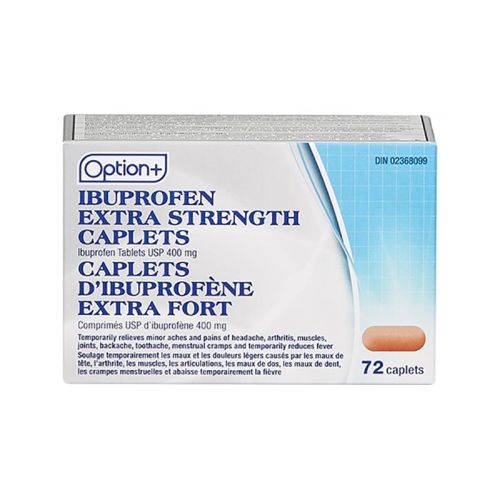 Option+ Ibuprofen XST 400mg Caplets, 72 Capsules