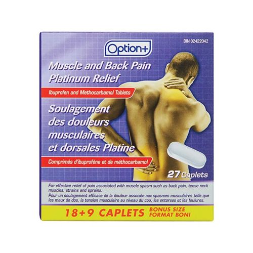 Option+ Muscle and Back Platinum (Ibuprofen) Caplets - 18+9