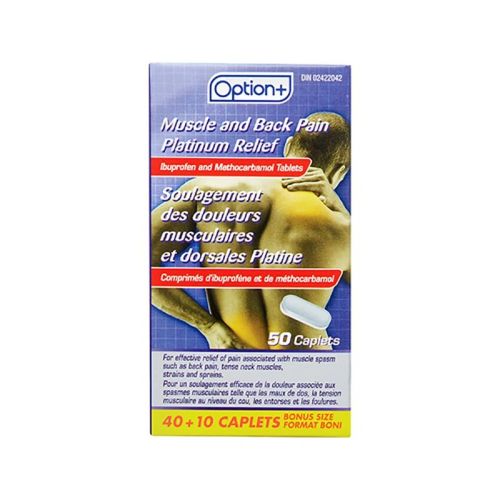 Option+ Muscle and Back Platinum (Ibuprofen), 40+10 Caplets