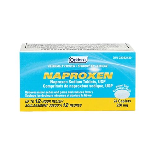 Option+ Naproxen Sodium 220mg, 24 Tablets