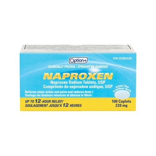 Option+ Naproxen Sodium Tablets 220mg, 100 Caplets