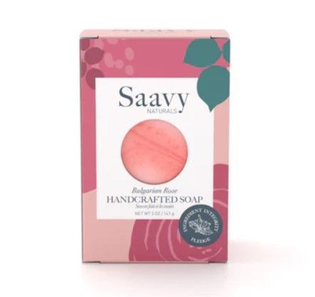 Saavy Naturals Bulgarian Rose Bar Soap, 141g