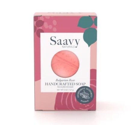Saavy Naturals Bulgarian Rose Bar Soap, 141g