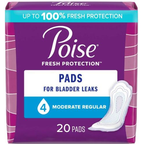 Poise Pads Moderate Absorbency Regular, 20's