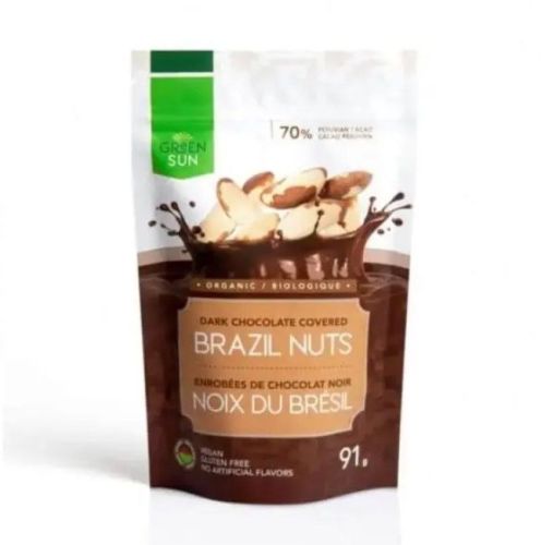 Green Sun Foods Chocolate Covered Brazil Nuts, 91g/10pk