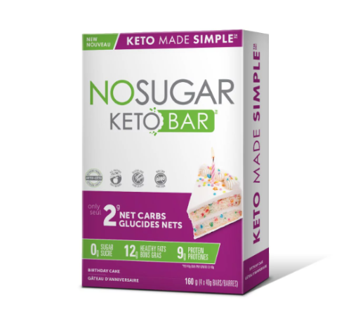 No Sugar Company Keto Bar Birthday Cake, 4pk