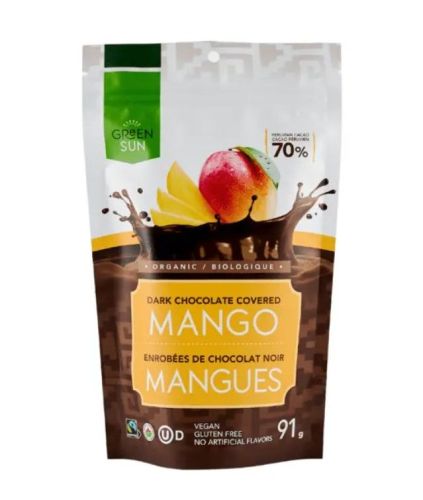 Green Sun Foods Chocolate Covered Mango, 91g/10pk