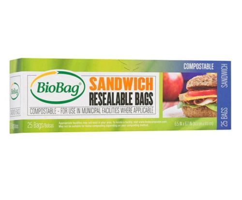 Biobag Resealable Sandwich Bags 25ct