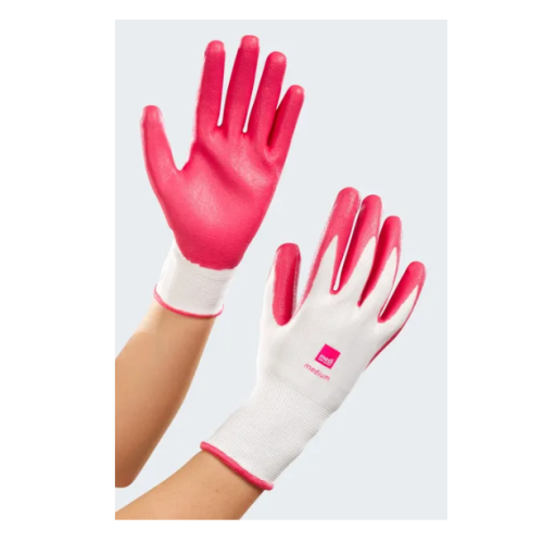 Medi Textile White/Pink Gloves 6903123 Nitrile, Medium