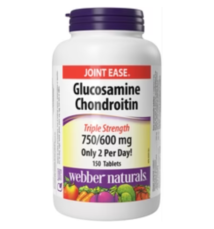 Webber Naturals Glucosamine & Chondroitin Twice Day 1350mg, 90 Tb 