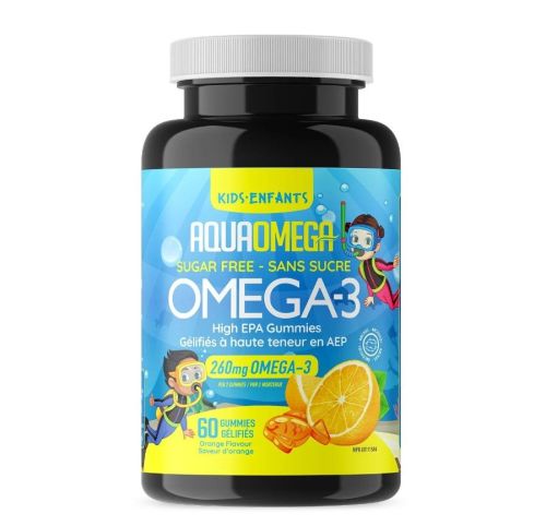 AquaOmega High DHA Sugar Free Lemon, 60 Gummies