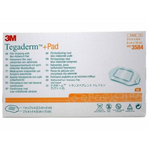Tegaderm + Pad Wound Dressing 3M3584 6x10cm, 50/box
