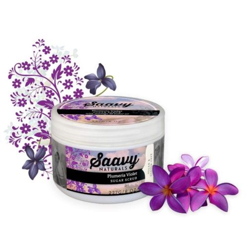 Saavy Naturals Plumeria Violet Sugar Scrub, 227g