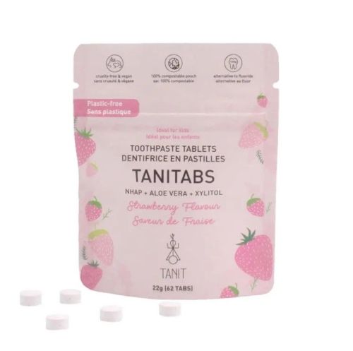 Tanit Toothpste Tab., Strawberry, 62tab pch,12pk
