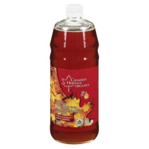 Canadian Heritage Organic CDN Grade A Amber Maple Syrup, 1L