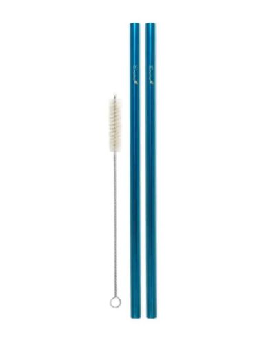 Enviro Glass Straws Combo Reg. Stl Straw 10.5" Blue