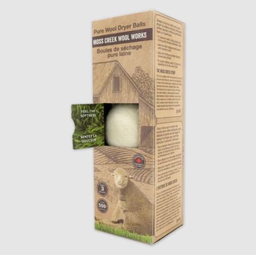 Moss Creek Wool Works Pure Wool Dryer Balls 3pk - White