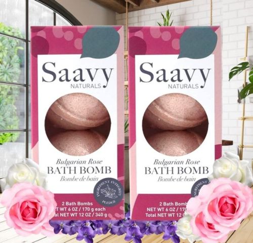 Saavy Naturals Bulgarian Rose Bath Bomb (2pk), 340g