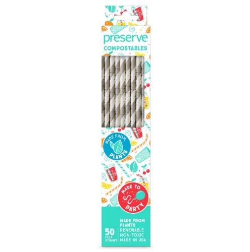 Preserve Products Compostable Straws 50ct Natural