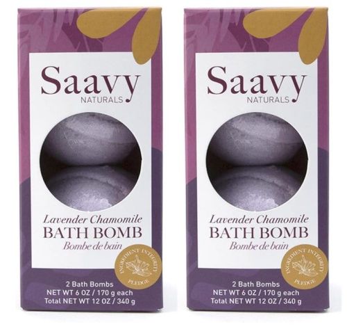 Saavy Naturals Lav Chamomile Bath Bomb (2pk), 340g