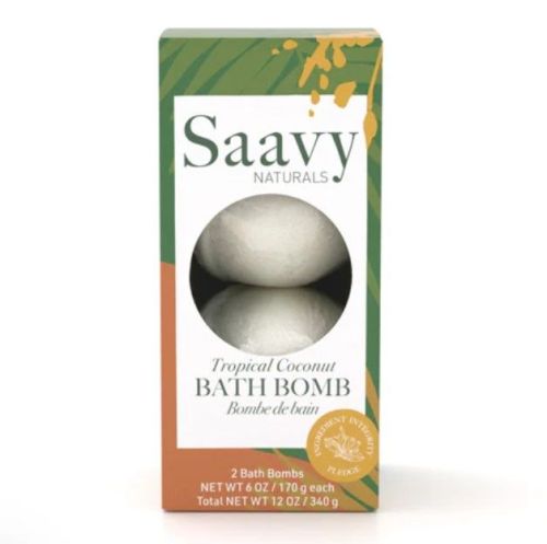 Saavy Naturals Tropical Coconut BathBomb(2pk), 340g