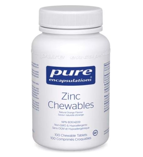 Pure Encapsulation Zinc Chewables, 100 chewable tablets