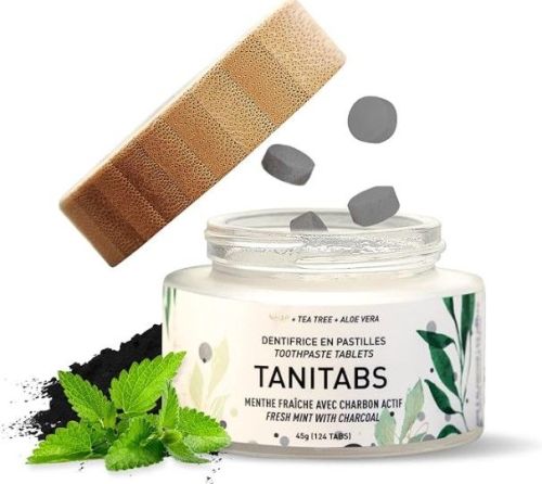 Tanit 4 Toothpaste Tablet., Fresh Mint w/Charcoal, 124tab pch