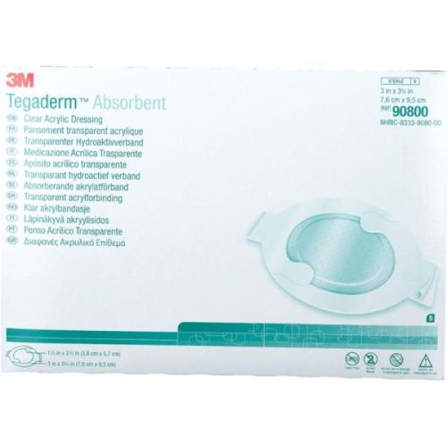 Tegaderm Absorbent Clear Acrylic Dressing 90800-New, 10/pk