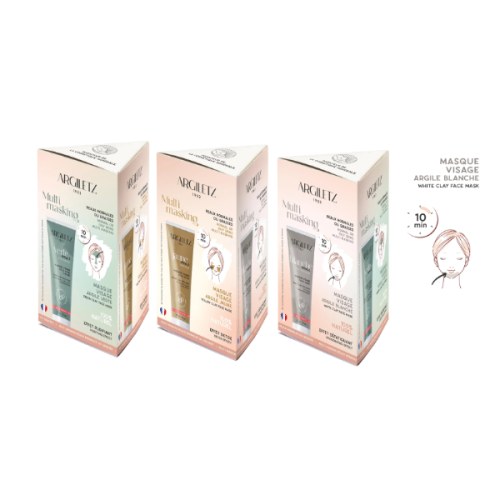 Argiletz Multi-Masking Clay Face Mask Kit for Normal & Oily Skin,  3 Tubes X 30G Kit