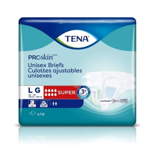 Tena Unisex Proskin Super Briefs Large, 14'S