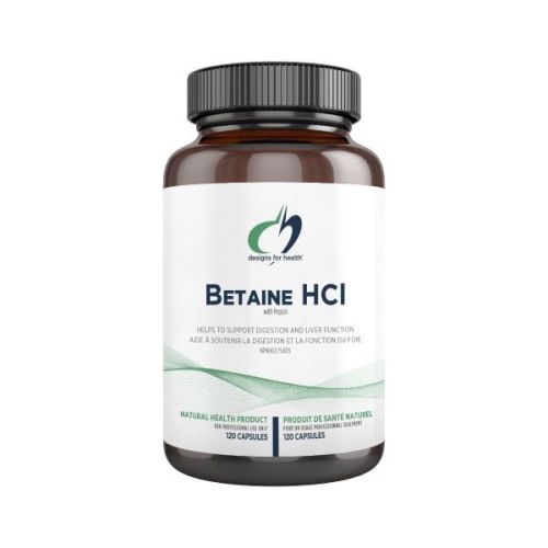 Designs for HealthBetaine HCl with Pepsin, 120 Capsules